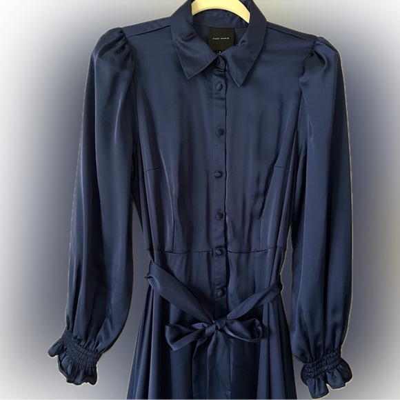 Alex Marie Silky satin soft dress. Size XL. long sleeve. Ruffles - Picture 2 of 4
